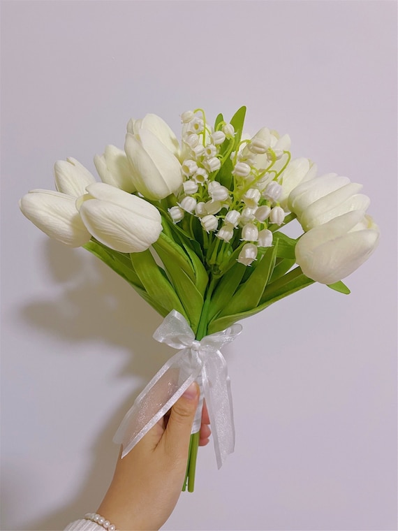 Tulipe Blanche & Muguet Mariage Bouquets de Mariée Demoiselles - Etsy Canada