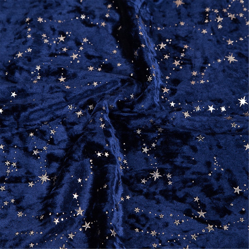 Fantasy Velvet Constellation Fabric Velvet Gold Star Fabric - Etsy