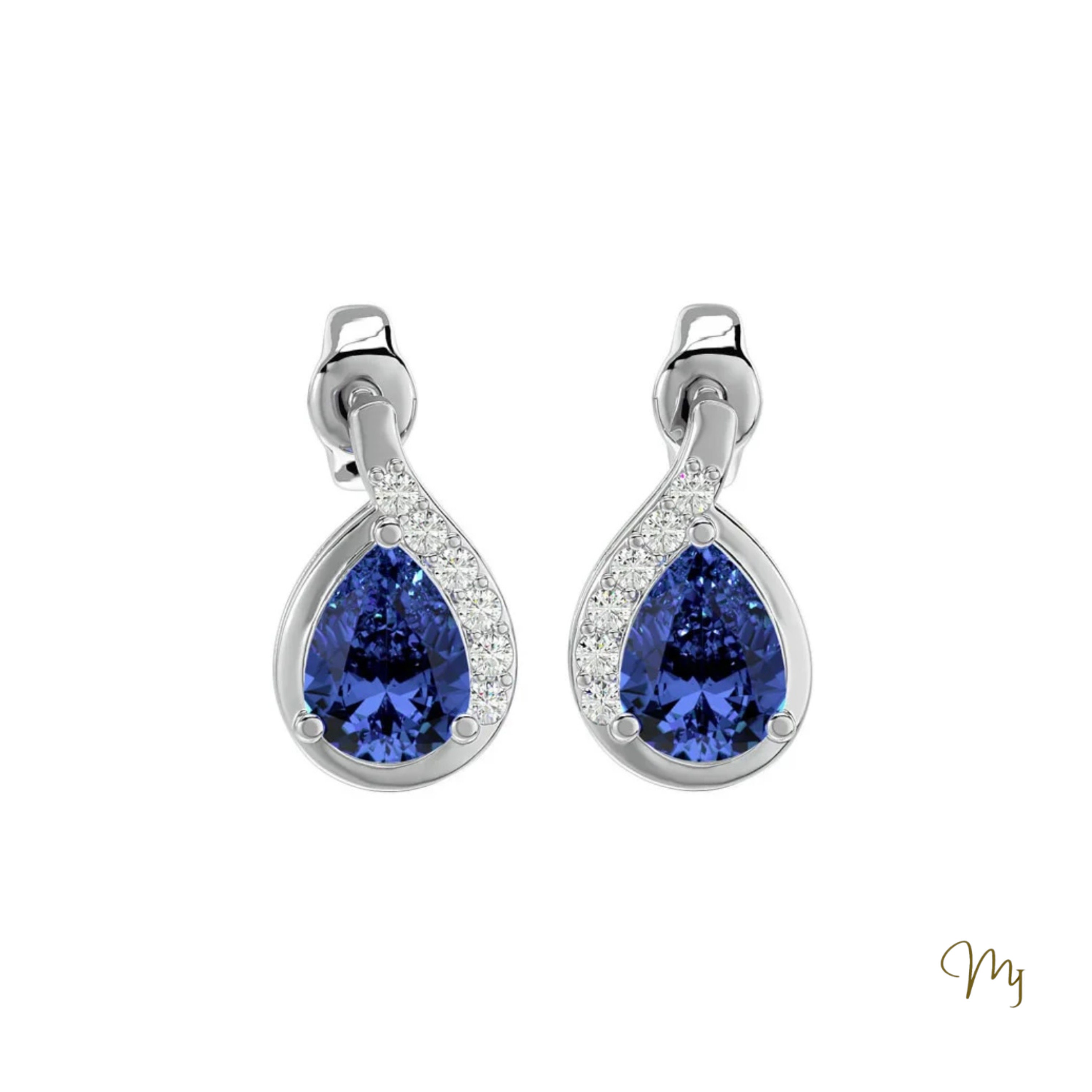 Buy Tanzanite Diamond Earrings Multi Stone Earring Studs Halo