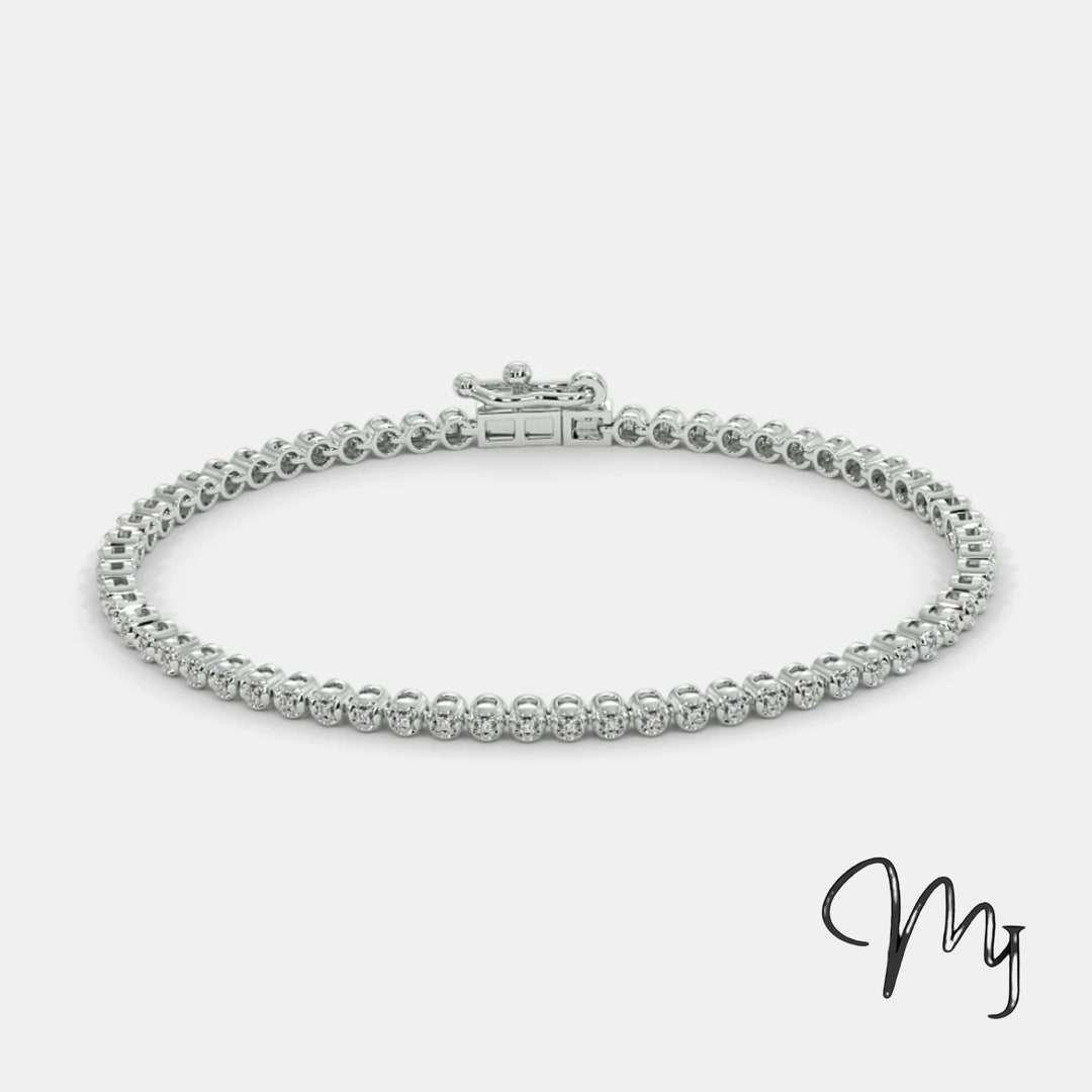 Real Diamonds Tennis Bracelet, Certified GH SI Diamonds, Solid 14k Solid Gold, Heavy Bridal