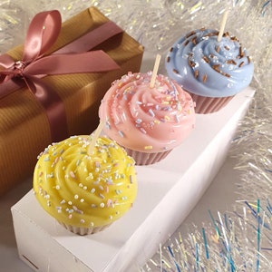 Trío de mini velas para cupcakes en cera de soja, vela gourmet, vela para pastel, vela para postre, vela para pastelería, vela de agradecimiento al maestro