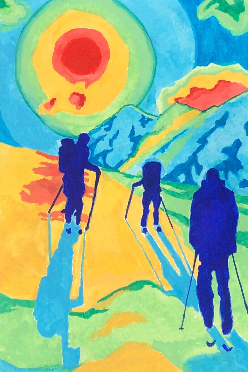 Colorful Skiing Sticker - Etsy
