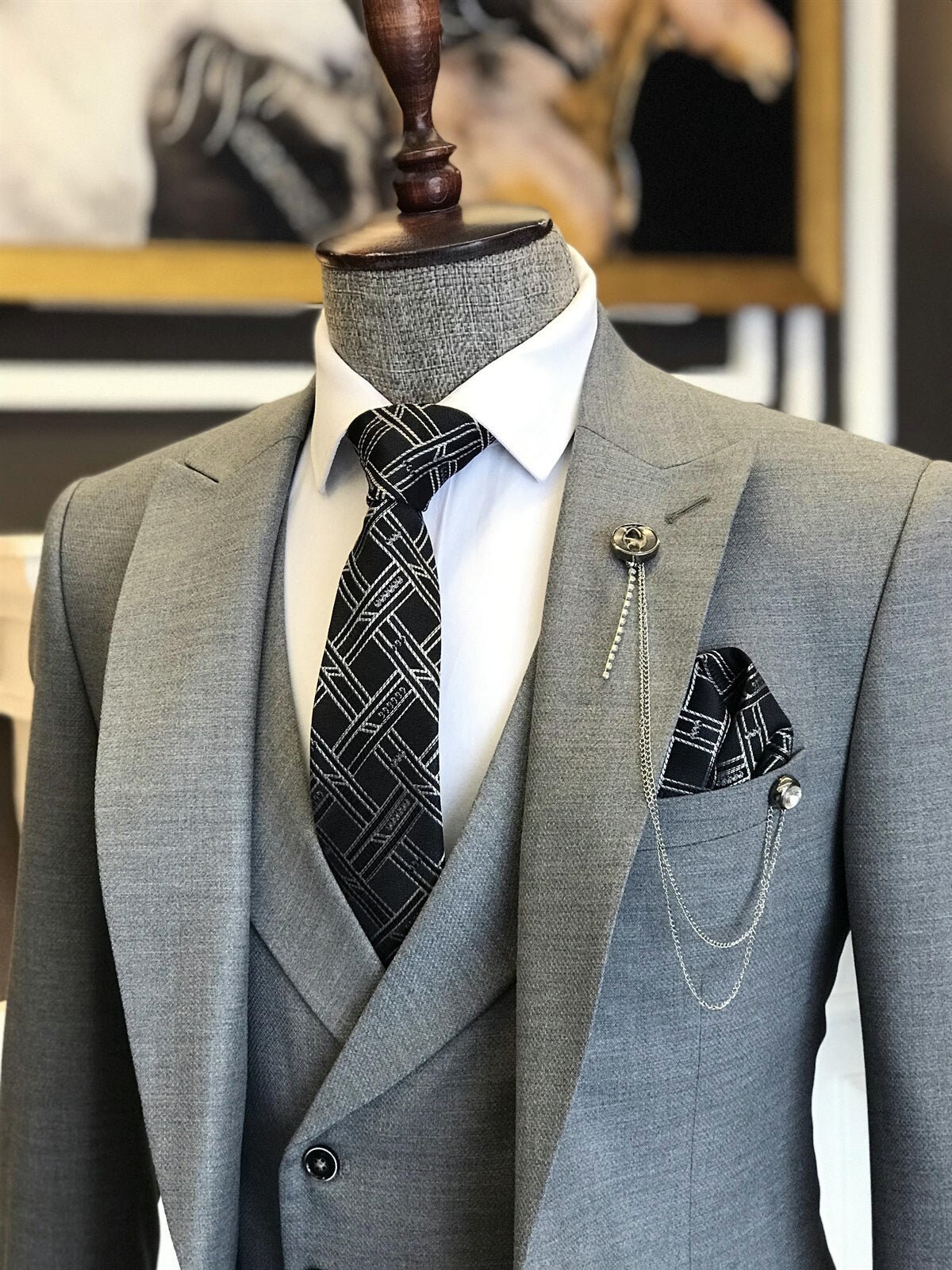 Grey Slim-fit Suit 3-piece - Etsy Canada