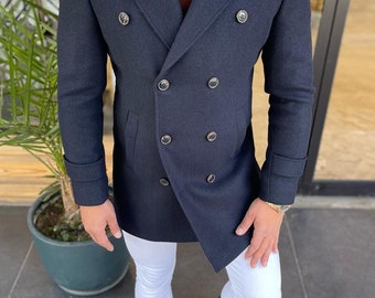 Botón Oblicuo Breasted Doble Irregular Manga Larga Camisa Slim Hombre Botón Oblicuo Breasted Doble Irregular Manga Larga Camisa Slim Hombre