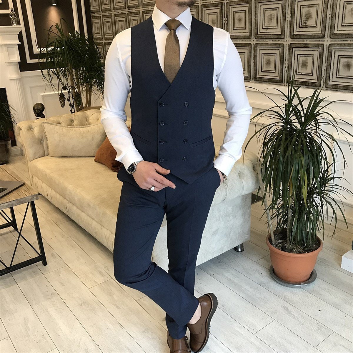 Riccardo Navy Slim-fit Suit - Etsy