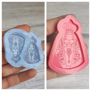 Molde Virgen - Deus - Divindade - Molde de resina - Virgem - Sagrada Comunhão - Molde de silicone - Molde para chaveiro - Molde para brincos - Molde para resina