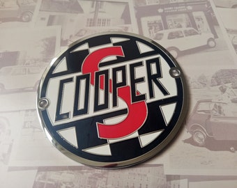 Classic Mini Cooper S Chrom Grille Anstecker Vintage Auto Hochwertige Emaille Funktioniert BMC Special Tuning Mk1 RSP BMW Sport 500 Geschenk für Ihn