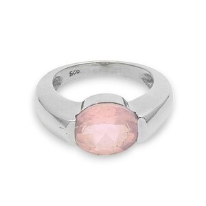 Genuine Rose quartz ring, 925 Silver Jewelry, Dainty ring, Gift for her