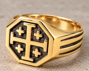 925 Sterling Silver Ring, Jerusalem Cross Ring, Templar Cross Ring, Knights Templar Ring, Templar Cross Ring, Gift For Her