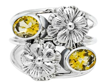 Natural Citrine Ring, 925 Sterling Silver Ring, Handmade Ring  display picture 1