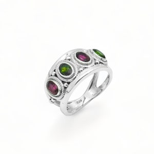 Tourmaline Ring: 925 Sterling Silver Gemstone Ring