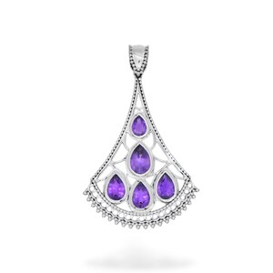 Natural Purple Amethyst Pendant, 925 Sterling Silver necklace pendant, Gift for mother, Statement gift