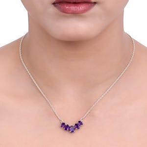 Dainty Gemstone Necklace: Sterling Silver, Natural Citrine, Garnet, and More image 2
