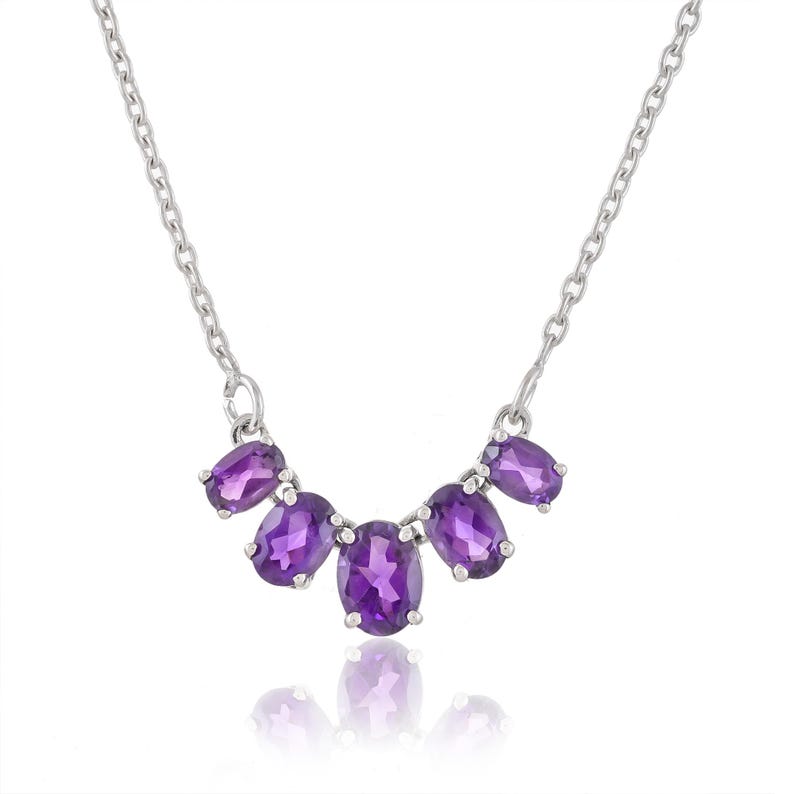 Dainty Gemstone Necklace: Sterling Silver, Natural Citrine, Garnet, and More image 3