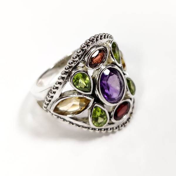 Multi Stone Ring - Etsy