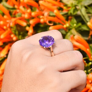 Purple glass Ring, Cocktail Ring, Statement Jewelry, Gift for her, Gift for mom