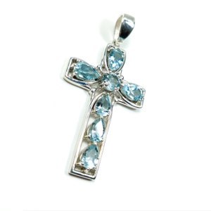 925Silver Cross Pendant, Gemstone Cross Pendant, Cross Pendant, Cross Charm, Religious Jewelry, Men&#39;s Women&#39;s Pendant, 925 Silver Jewelry