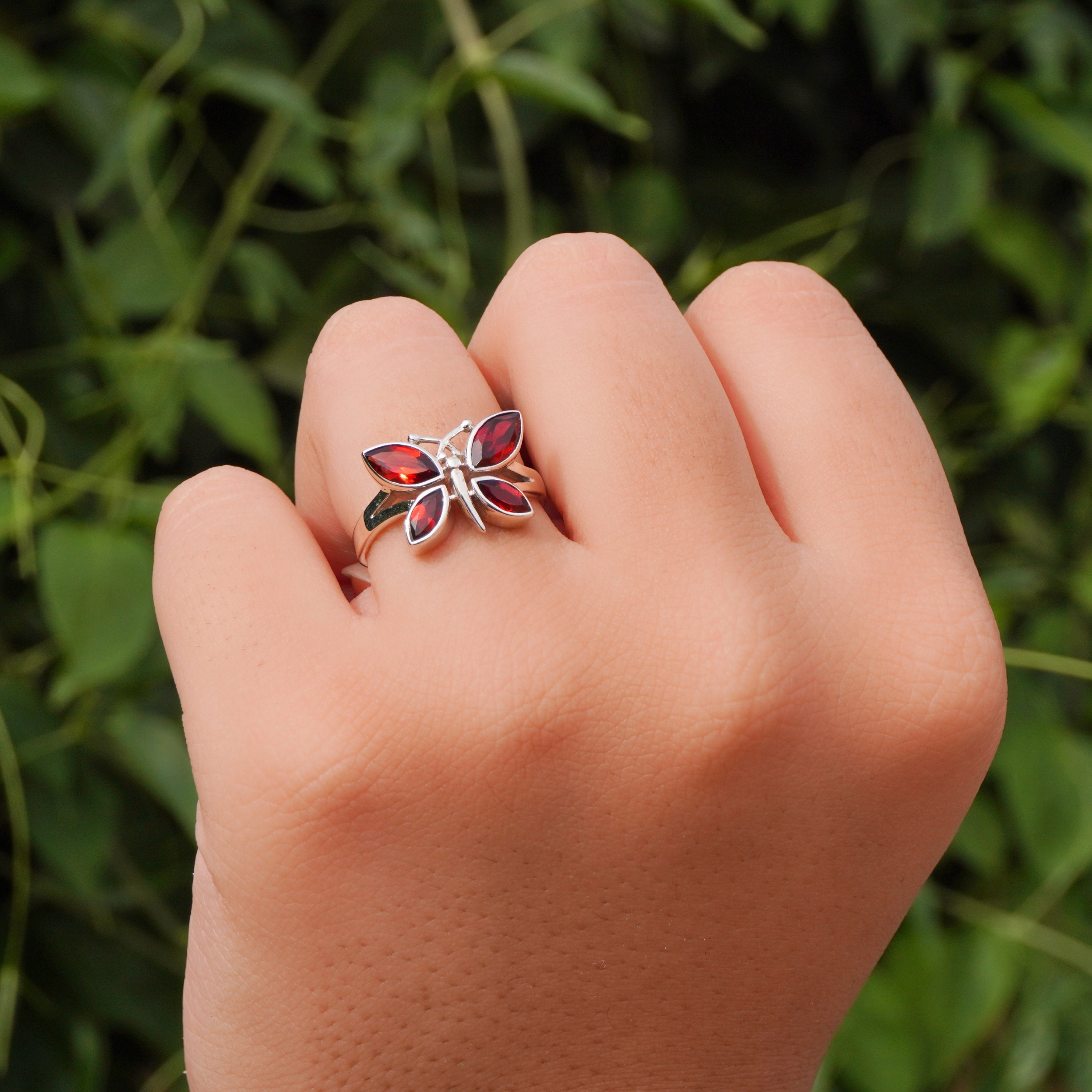 Red 2024 butterfly ring