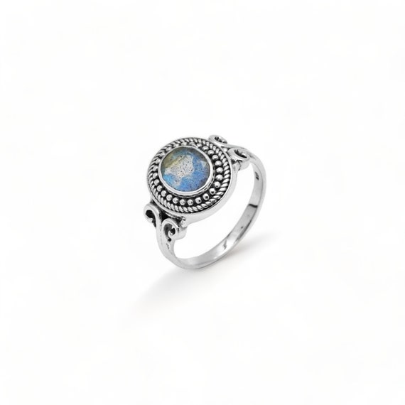 Bague Fantaisie Argent Sterling Avec Perle Teintée Et Accents - Taille 10