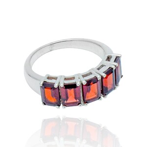 Natural Garnet Ring, 925 Sterling Silver jewelry, Gift for mother, Birthday gift