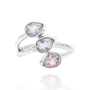 Handmade Natural Rose Quartz Ring 925 silver ring women&#39;s ring gift for her anniversary gift