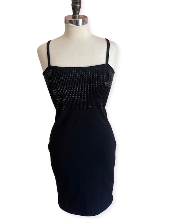 Vintage chetta B knits little black wool dress