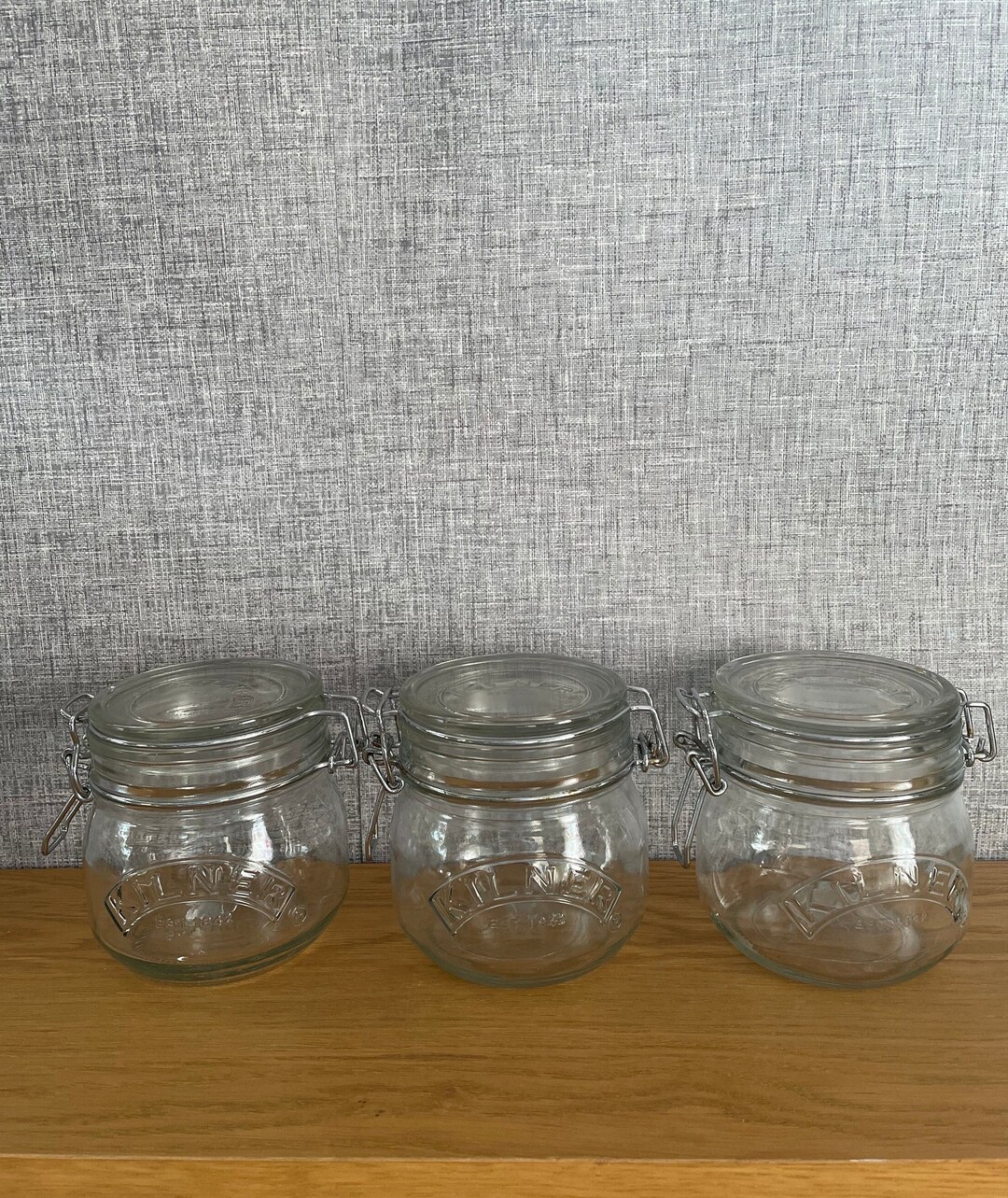 3 Ravenhead Kilner Lidded Clear Glass Jars Vintage 4.5 Etsy UK