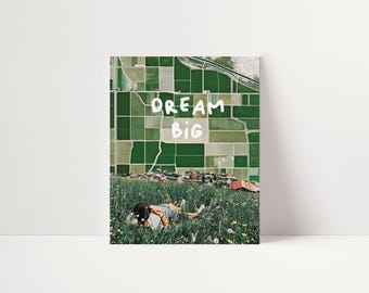 Dream Big Surreal Collage Print: Vintage Style Wall Art #017
