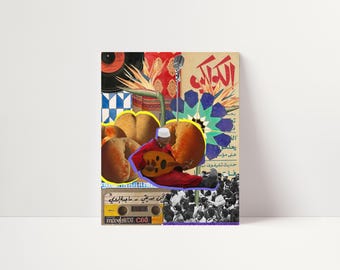 Moroccan Summer Cassette Dreams — Colorful Vintage Music Ethnic Collage Art Print #058