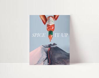 Surreal Tabasco Volcano Art Print – Kitchen Wall Decor
