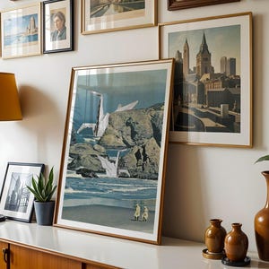 Impressione d'arte collage vintage poetico per la decorazione della maison Cadeau parfait Art marin