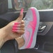 Ombre pink customs with matching press ons custom air force 1s