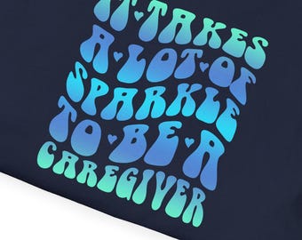 Sparkling Caregiver T-Shirt, Unisex Softstyle Tee, Perfect Gift for Nurses, Caregivers, Appreciation Day, Motivational Shirt