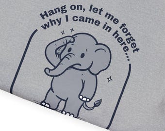 Forgetful Elephant Illustration T-Shirt | Funny Memory Tee