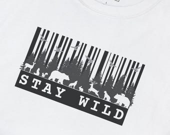 Nature-Tech T-Shirt: Minimalist Digital Artwork, Unisex Cotton Tee