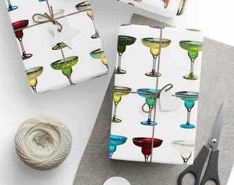 Colorful Margaritas Wrapping Paper: Eco-Friendly Gift Wrap