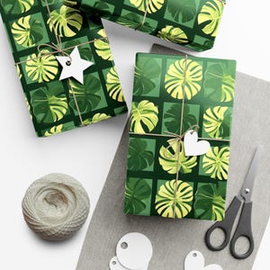 Wrapping Paper, Vibrant Tropical Botanical Pattern With Monstera Leaves - Gift Wrap Rolls, Eco-Friendly Gift Wrap, Holiday Season Wrapping