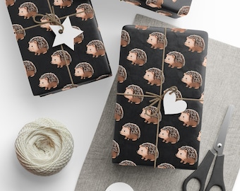 Gift Wrap Papers, Wrapping Paper with Cute Hedgehogs - Perfect for Gifts, Birthdays, Holidays, DIY Projects, Scrapbooking