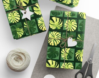 Monstera Leaf Wrapping Paper: Tropical Botanical Gift Wrap