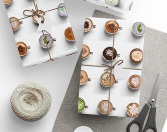 Colorful Latte Art Wrapping Paper: Eco-Friendly Gift Wrap