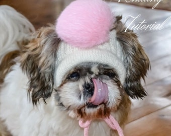 Knitting Pattern PDF: Dog hood, Size - XS for small dog. Language - English