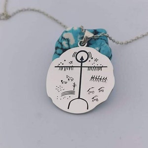 Oude tengrisme sjamanistische amulet ketting tovenarij symbool hanger 925 sterlingzilver, Vaderdag, sjamaan ketting, tengri ketting