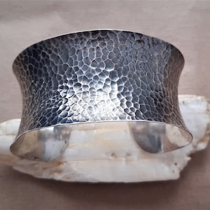 Wide Sterling Silver Cuff Bracelet: Handmade Women&#39;s Jewelry