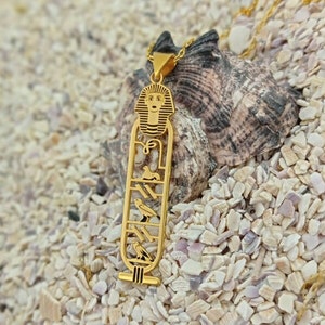 Royal Anubis Cartouche Necklace - Handcrafted Egyptian Jewelry - Egyptian Sovereignty: Sterling Silver Anubis Cartouche Necklace