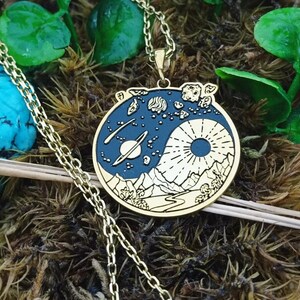 Yin Yang Necklace, Yin Yang,  Custom Made Personalized Yin Yang Pendant, 925 Sterling Silver Day and Night Necklace with Name, Sky necklace
