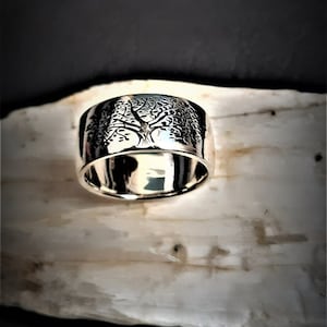 Celtic Tree of Life Ring: Sterling Silver Wedding Band