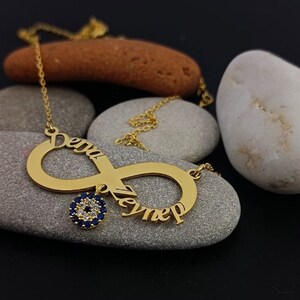 Personalized Infinity Name Necklace: 925 Sterling Silver, Mother&#39;s Gift