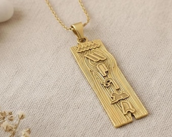 Benutzerdefinierte Sterling Silber Ägyptische Kartusche Halskette, Hieroglyphischer Name Anhänger