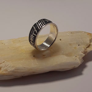 Ogham Name Ring: Hammered Sterling Silver Celtic Band