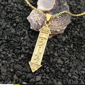 Egypt Hieroglyph Cartouche Necklace Ancient Style Accessory-925 Sterling Silver